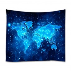 Goodbath Starry Map Tapestry, Goodbath World Map Space Nebula Galaxy Universe Star Wall Tapestries Wall Hangings for Bedroom Living Room Dorm ,80 x 60 Inch, Blue